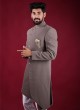 Stylish Indowestern In Dark Grey Color